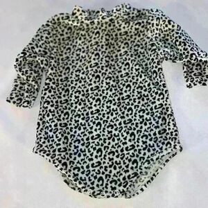 The Children's Place Size 12M Leopard Print Velour Stretch Onesie